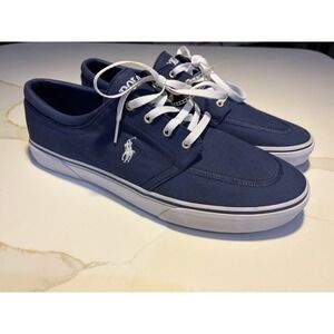 Polo Ralph Lauren Keaton Lace-Up Sneaker Men's 14 Blue Canvas Casual Shoe